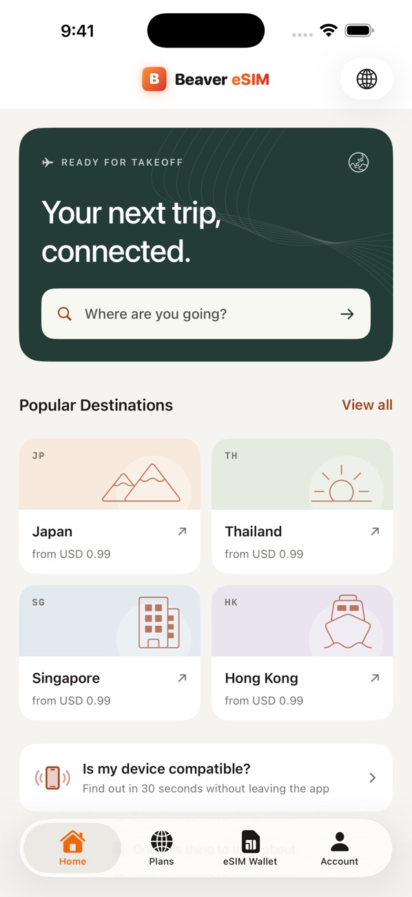 Beaver eSIM — App Store screenshot